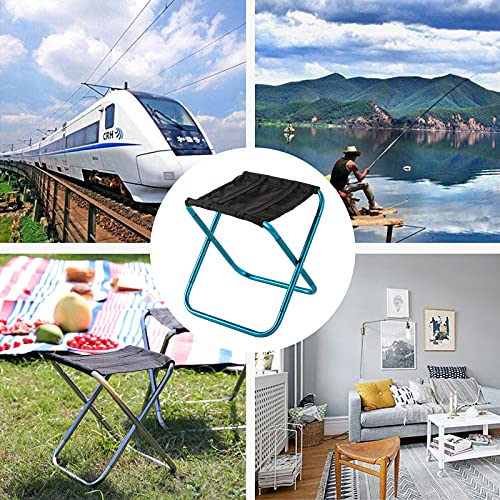 Portable Mini Folding Stool, Small Camping Stool Mortable Stool Can Hold Up to 150 Lbs - color: Mini-blue