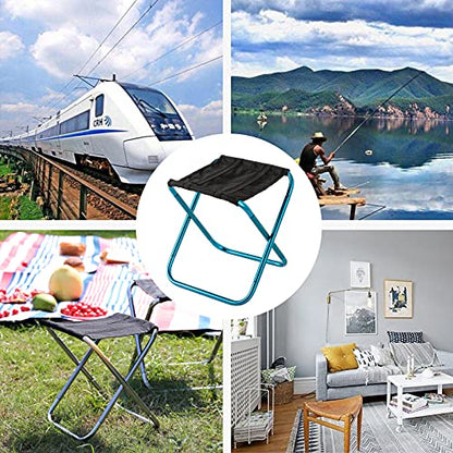 Portable Mini Folding Stool, Small Camping Stool Mortable Stool Can Hold Up to 150 Lbs - color: Mini-blue