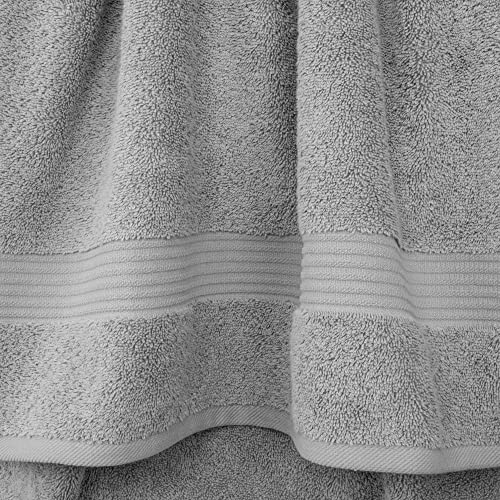 Cotton Paradise 6 Piece Towel Set 100% Cotton Soft Absorbent Turkish Towels for Bathroom 2 Bath Towels 2 Hand Towels 2 Washcloths Light Gray Towel Set - color: Light Grey