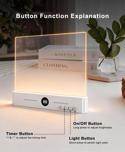 Flat Book Light for Reading in Bed - Full Page LED Booklight, Rechargeable with 3 Color Modes & 1-99 Min Timer, 35H Battery, USB-C, Dimmable Eye-Care Reading Light, Gift for Book Lovers