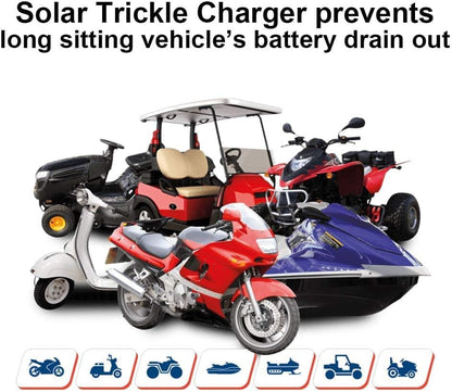 ECO-WORTHY Upgraded OBDII 10W Solar Battery Trickle Charger Maintainer-12V Waterproof Solar Panel Trickle Charger Kit with Portable Stand for Car Truck Boat Mower RV Trailer ATV Marine Battery - size: 10W