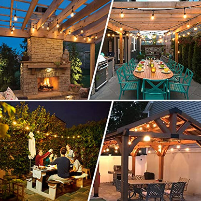 BRIMAX 12FT Outdoor String Lights with 5 LED Bulbs 2W Shatterproof Edison Bulb Commercial Grade Waterproof Outside Light 2700K Warm White for Bistro Gazebos Porch Patio Garden - style: 12FT 5 lights