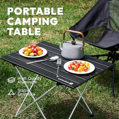 MellowCamp Camping Side Table, Ultralight Aluminum Folding Table, Small Compact Portable Ideal for Beach, Outdoor Cooking, Hiking, Camping, Picnics (Black,Medium) - size: Medium - 22 "x15.9 "x16.1 "