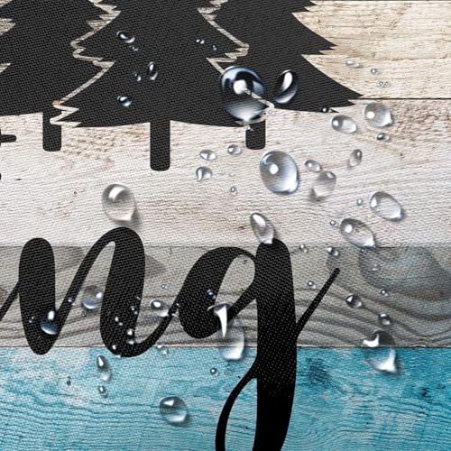 RV Shower Curtain for Bathroom, Happy Camping Shower Curtain Blue Gray Barn Door Bathroom Curtains, Rustic Wood Bathroom Decor Waterproof Travel Camping Bath Curtains with 12 Hooks 47X64 Inch - size: 47"W x 64"L (Pack of 1)