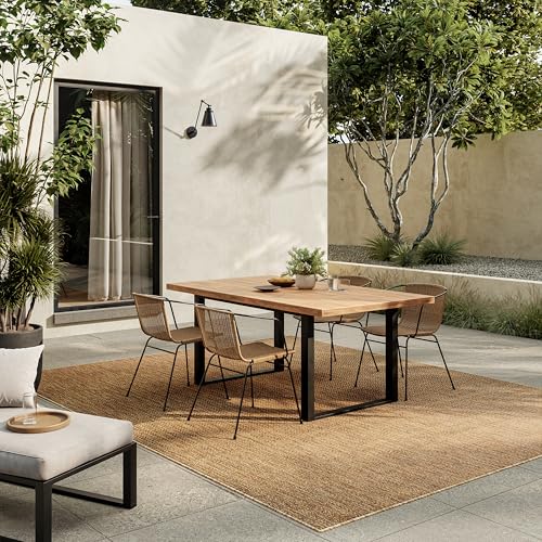 Nourison Home Horizon Indoor/Outdoor Natural 9' x 12' Area Rug - Easy Clean, Non Shedding, Bed Room, Living Room, Dining Room, Kitchen (9' x 12') - color: Natural, size: 9' x 12' (Rectangular)