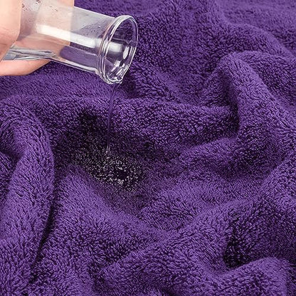 Cotton Paradise 6 Piece Towel Set, 100% Cotton Soft Absorbent Turkish Towels for Bathroom, 2 Bath Towels 2 Hand Towels 2 Washcloths, Purple Towel Set - color: Violet Purple