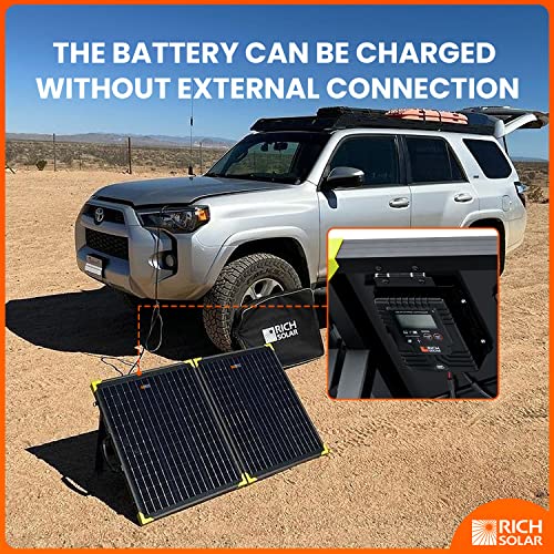 RICH SOLAR 100W Briefcase Solar Charging Kit Portable Solar Panel with 20A Charger Controller Built-in Robust Kickstand (100W+10A Controller)