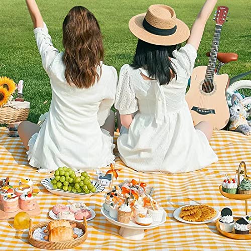 Extra Large Picnic Blanket Beach Blankets, 80''x80'' Picnic Mat Waterproof Sand Proof Foldable Portable for Outdoor Camping Hiking Travel Grass Park Music Festival Lawn Mats (yellow, 80x80 inch) - color: Yellow 80x80 Inch