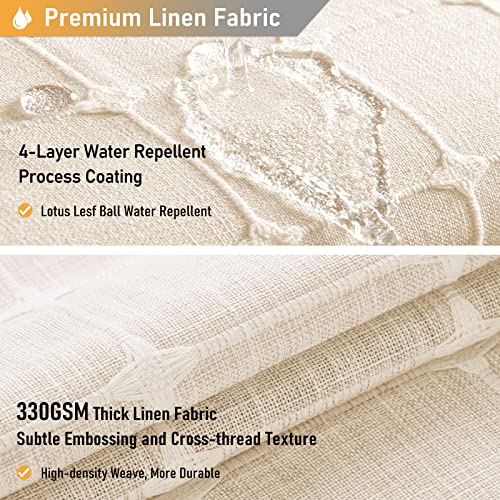 BTTN Boho Shower Stall Curtain - 48x72 Narrow Linen Ultra Thick Tassel Fabric Shower Curtain Set with 8 Plastic Hooks, Half Camper RV Modern Farmhouse Country Shower Curtains for Bathroom, Cream/Beige - color: A - Cream, size: 48"W x 72"L (Pack of 1)