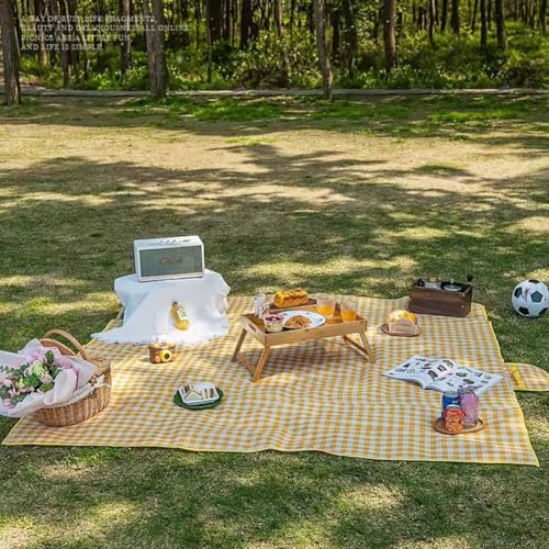 Extra Large Picnic Blanket Beach Blankets, 80''x60'' Picnic Mat Waterproof Sand Proof Foldable Portable for Outdoor Camping Hiking Travel Grass Park Music Festival Lawn Mats (yellow, 80x60 inch) - color: Yellow 80x60 Inch