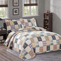 Plaid Collection King Size Quilt Set - Lightweight Reversible Bedspread with Pillow Shams, Beige - color: Beige Plaid, size: King