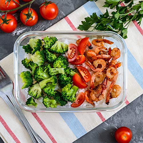 [80 oz & 36 oz]Extra Large Glass Food Storage/Baking Containers Set with Lids, 2 Pack 80 oz(10 cup)&2 Pack 36 oz (4.5 cup)Airtight Glass Container,Microwave,Oven,Freezer and Dishwasher, White - color: white