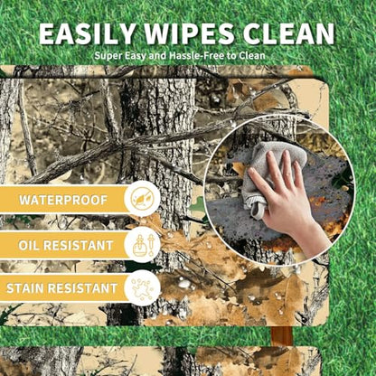 Picnic Table Cover with Bench Covers 72IN 6FT, Camping Essentials Tablecloth Waterproof Oilproof with elastic Edge for Indoor Outdoor Patio (Camouflage) - color: Camouflage