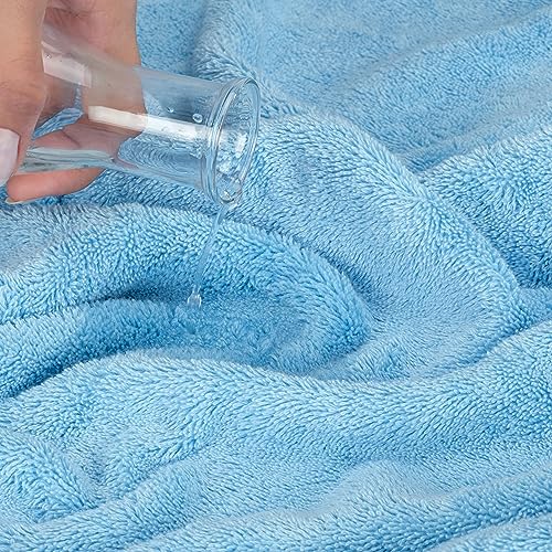 Cotton Paradise 6 Piece Towel Set 100% Cotton Soft Absorbent Turkish Towels for Bathroom, 2 Bath Towels 2 Hand Towels 2 Washcloths, Sky Blue Towel Set - color: Sky Blue