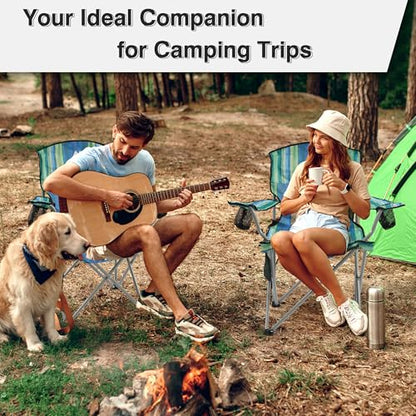 Elevon Camping Chair, Portable Folding Outdoor Chair with Arms, Cup Holder and Carry Bag - color: Multi-color