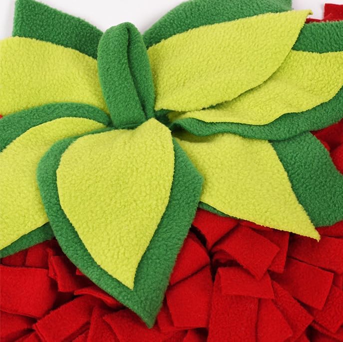 Ferret Cats Snuffle Mat Fleece Foraging Mats Interactive Feeding Toy Small Animal Rabbit Guinea Pig Rat Hamster Anti Slip Treat Dispenser Slow Feeder (Strawberry) - color: Strawberry