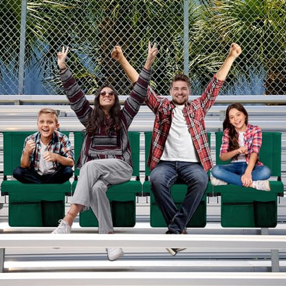 Stadium Seat for Bleachers with Back Support, Portable Bleacher Seat with Wide Comfy Padded Cushion, Metal Hook, Folding Stadium Chair with Shoulder Strap, Carry Handle, Cup Holder, Green - color: Green