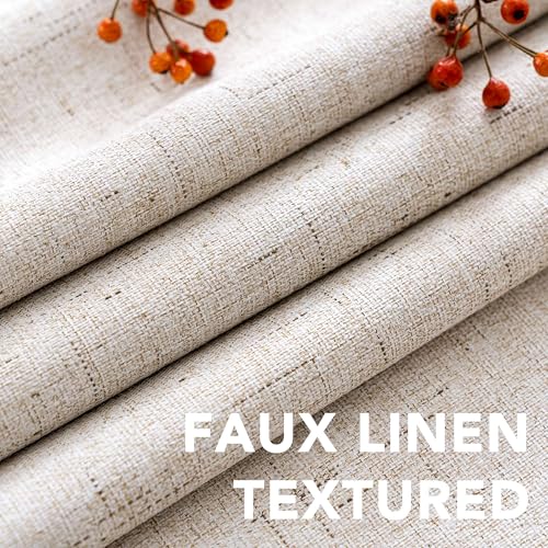 H.VERSAILTEX Linen Look 100% Blackout Curtains 45 Inches Long for Bedroom Full Light Blocking Rod Pocket 42 Inches Wide Linen Textured Thick Window Curtain Drapes with White Backing, Natural, 2 Panels - color: Natural, size: 42"W x 45"L (Pack of 2)