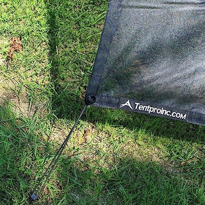 Tentproinc RV Awning Side Shade Screen 9' X 7' - (White American Flag) Black Mesh Sunshade for Motorhome Camping Trailer Awning Sunscreen UV Sun Blocker - 3 Year Warranty - color: AFG-Black