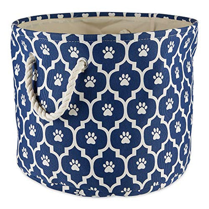 Bone Dry 6192 Pet Storage Collection Lattice Paw Print, Medium Round, Nautical Blue - color: Nautical Blue, size: Medium Round