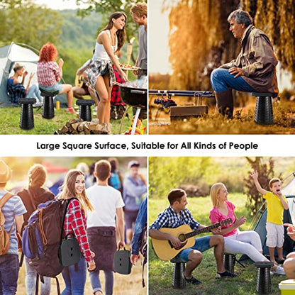 aboutool Collapsible Stool with Soft Removable Cushion & Waterproof Carry Bag - Lightweight Folding Stool, 485lbs Capacity, Portable for Adults, Camping, Fishing, Hiking, Outdoor, Travel - color: Black