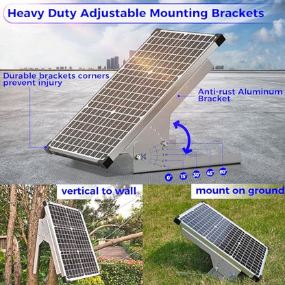 Voltset 30W Solar Panel Kit, 12v Solar Battery Trickle Charger Maintainer + 10A MPPT Charge Controller + Adjustable Mount Bracket,Waterproof Solar Panel Battery Charger for Car Boat Marine RV Roof - size: 30W