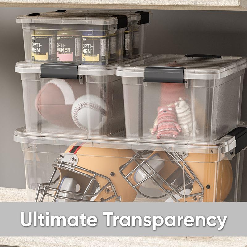 Superio Clear Storage Bins with Lids, Stackable Storage Box with Latches and Handles, Extra Small, 2 Pack 3 Quart - size: 3.5 Qt, style: 2 Pack