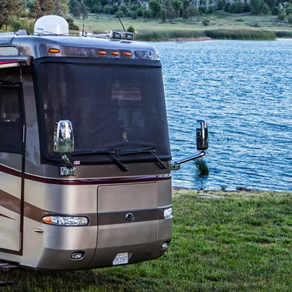 ShadePro - ShadeMaster RV Windshield Sunshade - Front Window Cover Screen Shade for Itasca RVs - Class A Motorhome Windshield Cover - Includes Passenger & Driver Window Covers - size: Class A ITASCA