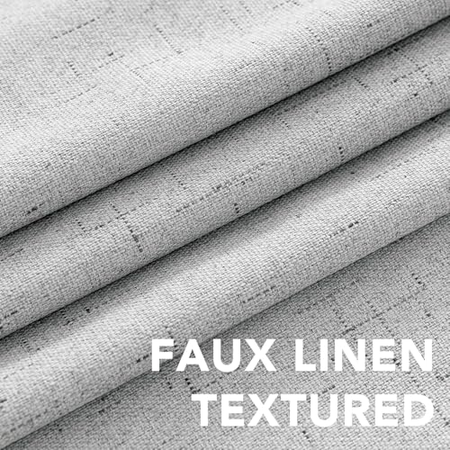 H.VERSAILTEX Linen Look 100% Blackout Curtains for Bedroom Full Light Blocking Rod Pocket Linen Textured Thick Window Curtain Drapes with White Backing 2 Panels, 42" W x 45" L, Glacier Gray - color: Glacier Gray, size: 42"W x 45"L (Pack of 2)