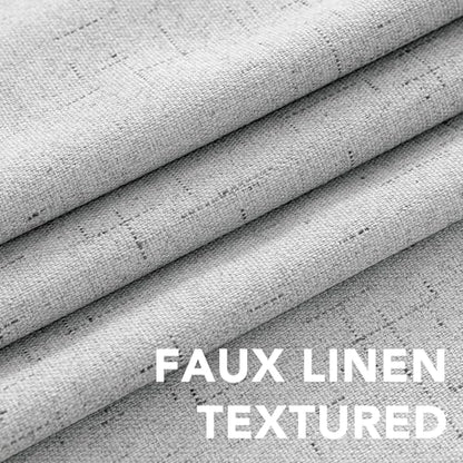 H.VERSAILTEX Linen Look 100% Blackout Curtains for Bedroom Full Light Blocking Rod Pocket Linen Textured Thick Window Curtain Drapes with White Backing 2 Panels, 42" W x 45" L, Glacier Gray - color: Glacier Gray, size: 42"W x 45"L (Pack of 2)