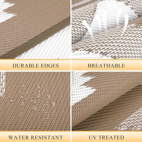 Outdoor Rug 8x10 ft for Patios Waterproof Reversible Plastic Straw Rug Patio Mat Clearance Outdoor RV Camping Mat Outside Area Rug Carpet for Porch,Deck,Camper,Balcony,Backyard