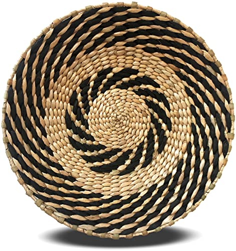 Woven Wall Basket Decor - Woven Bowls Trays Hanging Baskets Indoor Bowl For Home Wall Art.Rustic Durable Structured Boho Decorations. Different Solo Gift Products - color: Black Solo