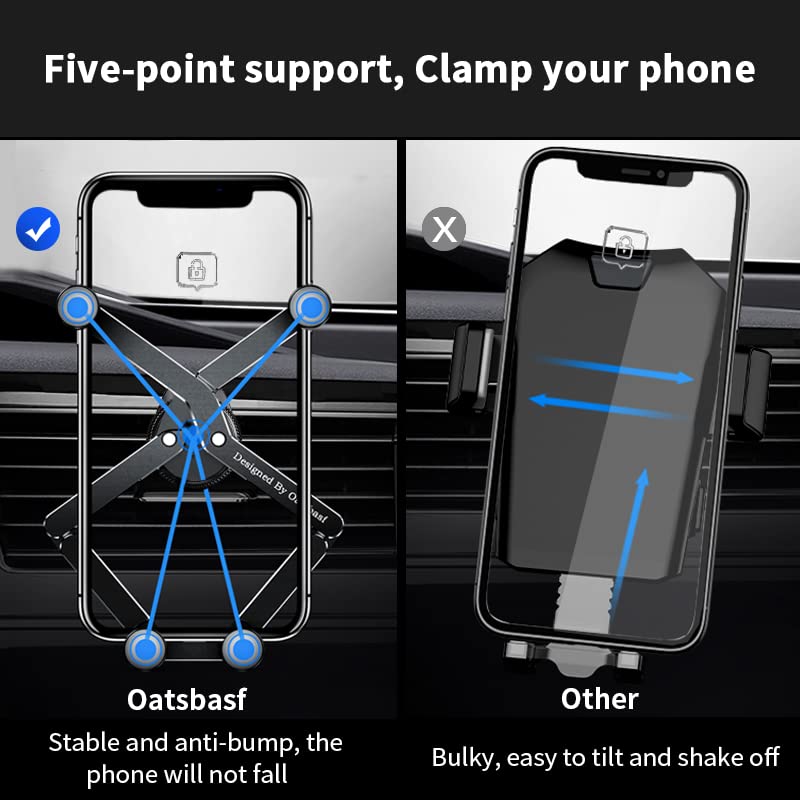 OATSBASF Car Phone Holder Mount Gravity Car Phone Mount, Hands Free Phone Holder, Gravity Air Vent Car Mount, Suitable for Mobile Phones Under 7 inches (X01) - size: X01