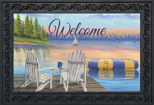 Briarwood Lane Waterfront Retreat Nautical Doormat - color: Waterfront Retreat