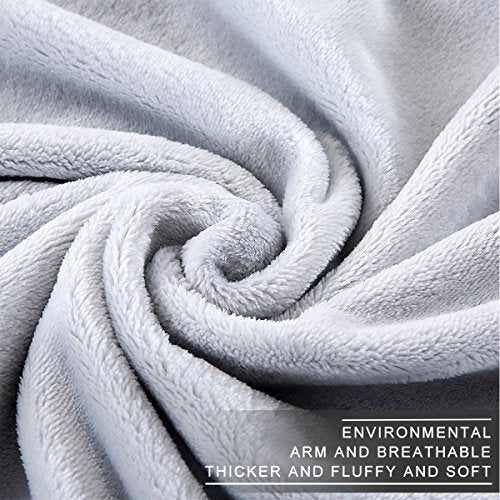Polar Fleece Throw Blankets Travel Size for The Bed Extra Soft Brush Fabric Super Warm Sofa Throw Blanket 50" x 61"(Gray Travel) - color: Gray, size: Travel (50-Inch-by-61-Inch)