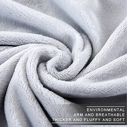 Polar Fleece Throw Blankets Travel Size for The Bed Extra Soft Brush Fabric Super Warm Sofa Throw Blanket 50" x 61"(Gray Travel) - color: Gray, size: Travel (50-Inch-by-61-Inch)