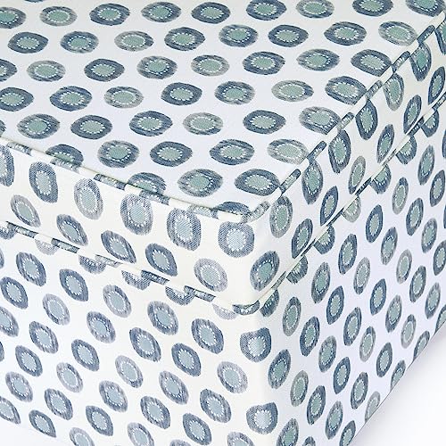 HomePop 18" Classic Square Storage Ottoman - Green Medallion Ikat Print - color: Green