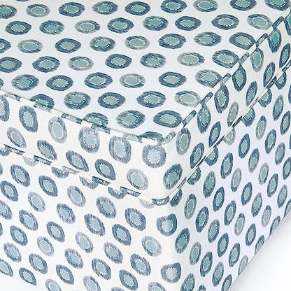 HomePop 18" Classic Square Storage Ottoman - Green Medallion Ikat Print - color: Green