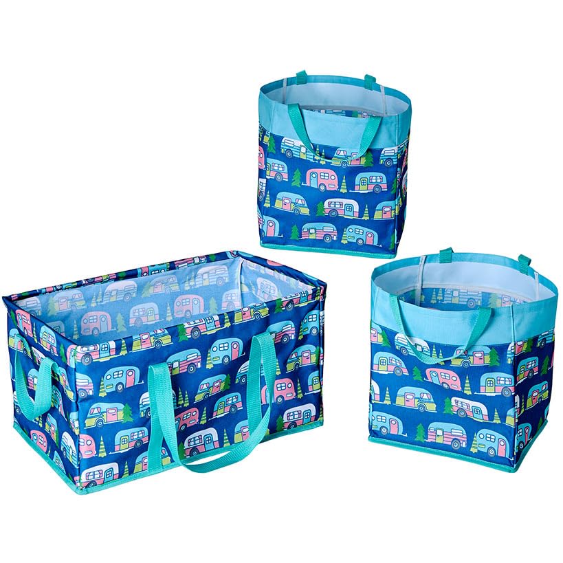 The Lakeside Collection 3-Pc. Everyday Storage Bin Sets - Camper, Blue