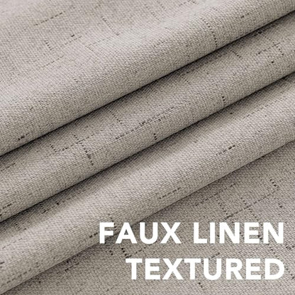 H.VERSAILTEX Linen Look 100% Blackout Curtains 45 Inches Long for Bedroom Full Light Blocking Rod Pocket 42 Inches Wide Linen Textured Thick Window Curtain Drapes with White Backing, Stone, 2 Panels - color: Stone, size: 42"W x 45"L (Pack of 2)