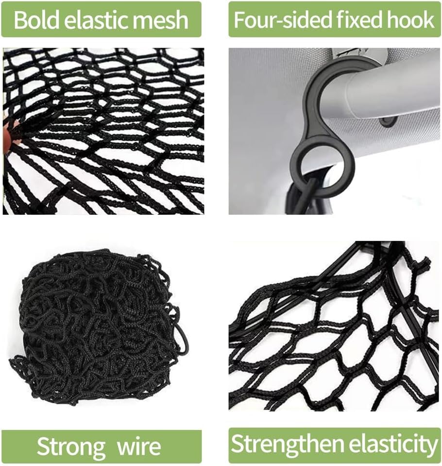 Car Dog Barrier Net for Volvo XC60 2. Gen (SPA), Dual Layer Trunk Cargo Net Backseat Divider with Hook Safety Mesh Pet Guard Storage Bag