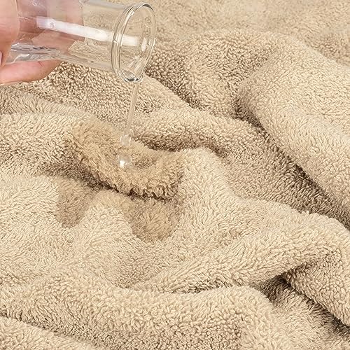 Cotton Paradise 100% Cotton Turkish Towel Set, Soft Absorbent Quick Dry, 6 Piece Towel Set, Beige - color: Beige