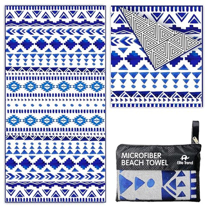 Elite Trend Quick Dry Towel Extra Large 78x35 Inch - Microfiber Beach Towel - Perfect for Beach, Travel, Swimming, Pool, Yoga, Hiking, Camping - Lightweight, Fast Drying, Compact for Adults (Aztech) - color: Aztech, style: Extra Large 78x35"
