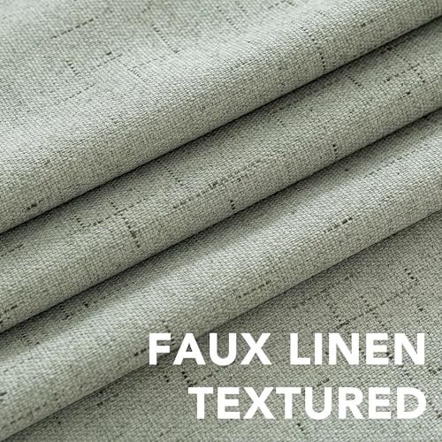 H.VERSAILTEX Linen Look 100% Blackout Curtains 45 Inches Long for Bedroom Full Light Blocking Rod Pocket 42 Inches Wide Linen Textured Thick Window Curtain Drapes with White Backing, Sage, 2 Panels - color: Sage, size: 42"W x 45"L (Pack of 2)