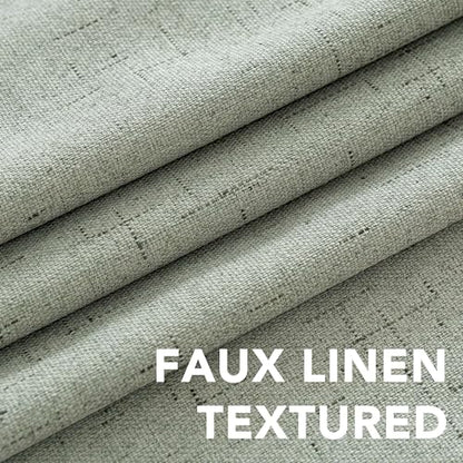 H.VERSAILTEX Linen Look 100% Blackout Curtains 45 Inches Long for Bedroom Full Light Blocking Rod Pocket 42 Inches Wide Linen Textured Thick Window Curtain Drapes with White Backing, Sage, 2 Panels - color: Sage, size: 42"W x 45"L (Pack of 2)