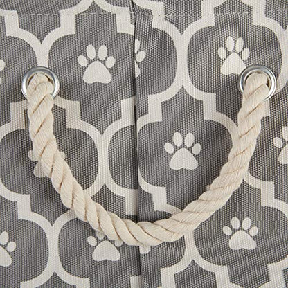 Bone Dry Pet Storage Collection Lattice Paw Print, Gray, Small Round - color: Gray, size: Small Round