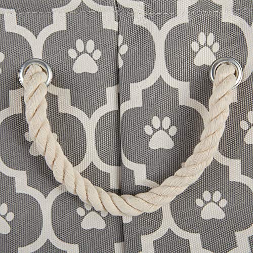 Bone Dry Pet Storage Collection Lattice Paw Print, Gray, Medium Round - color: Gray, size: Medium Round