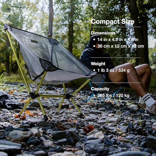 Helinox Chair Zero LT, 1.12 lbs Lightweight Camping Chair, Durable Ripstop, Compact Size, Portable and Packable Seat, Strong and Ultralight Frame, Backpacking Travel Essential, Cyan - color: Cyan