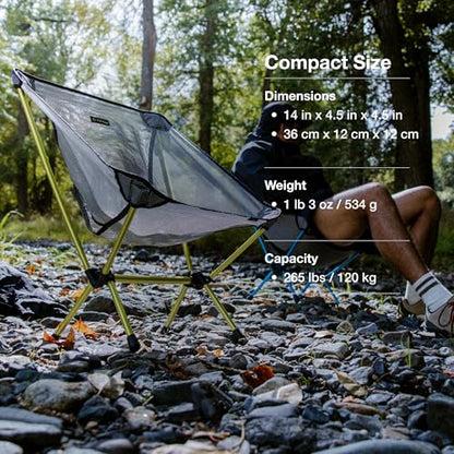 Helinox Chair Zero LT, 1.12 lbs Lightweight Camping Chair, Durable Ripstop, Compact Size, Portable and Packable Seat, Strong and Ultralight Frame, Backpacking Travel Essential, Cyan - color: Cyan
