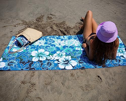 Elite Trend Microfiber Beach Towel for Adults with Bag - Extra Large 78x35 inch Lightweight Sand Free Quick Dry Towel for Travel, Swimming, Yoga, Camping (Hibiscus) - color: Hibiscus, style: Extra Large 78x35"
